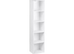 Happyment Libreria Mali – Libreria E Scaffale Portaoggetti – 6 Ripiani – Ripiani Aperti – Ufficio, Soggiorno E Camera Da Letto – Bianco – 30×24×158,5 Cm