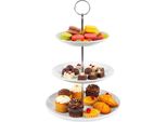 Vilde | Etagere - Bianco - 34 Cm - In Porcellana - A 3 Livelli - Per Biscotti E Frutta