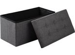 Panca Contenitore – Grigio – Panca Contenitore – Pouf Con Contenitore – 76X38X38Cm