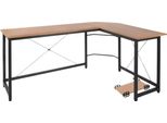 Scrivania A Forma Di L – 170 Cm – Marrone – Scrivania Angolare Per Gaming E Computer – Ufficio Domestico
