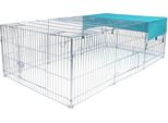 Recinto Per Animali Xl – Recinto Metallico – Recinto Per Polli, Recinto Per Cuccioli, Recinto Per Conigli – Argento – 216×116×65 Cm