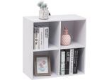 Libreria Bolt Edge – 4 Ripiani – Bianco – Legno Mdf – Standard Moderni – 60X23X60 Cm