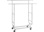Appendiabiti Su Ruote - Argento - Regolabile - 2 Aste - Capacità Di Carico 136 Kg