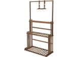 Portavasi In Legno Bolt Edge – 3 Ripiani – Scaffale Per Fiori E Bonsai – Per Interni Ed Esterni – Barra Appendiabiti – Marrone