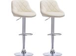 Sgabello Da Bar Di Design Memo – Crema – Sgabello Da Bar Con Schienale – Ergonomico – Regolabile In Altezza – Sgabello Da Cucina E Da Bar – Set Da 2