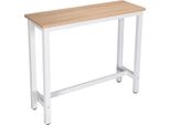 Tavolo Alto Bolt Edge – Legno Di Quercia E Metallo – Base A X Destra – 120X40X100 Cm – Cucina – Moderno E Industriale