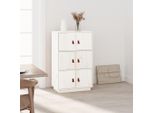 Maison Exclusive - Credenza Alta Bianca 67X40X108,5 Cm In Legno Massello Di Pino