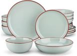 Servizio Di Piatti Tida – 32 Pezzi – 8 Persone – Jade – Piatti Piani, Piatti Da Colazione E Piatti Fondi