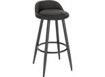 Sgabello Da Bar In Pelle – Ergonomico – Antracite – Schienale Piccolo – Altezza Seduta 69 Cm