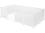 Recinto Per Piccoli Animali Happyment – Recinto Regolabile Per Piccoli Animali – Per Interni – Cuccioli – Gattini – Bianco – 142X72X45 Cm