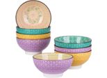 Servizio Di Piatti Belviano – 8 Pezzi – 8 Persone – Piatti Piani, Piatti Fondi, Piatti Da Colazione – Design A Mosaico – Piatti In Ceramica