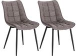 Sedie Da Sala Da Pranzo – Grigio – Finto Cuoio – Poltrona A Guscio – Sedia Con Braccioli – Set Da 2 – Sedia Da Cucina