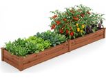 Costway Aiuola Rialzata In Legno, 240X60X25 Cm, Fioriera Per Ortaggi, Fiori, Erbe Aromatiche, Frutta, Fioriera, Aiuola, Aiuola Per Erbe Aromatiche, Aiuola Marrone
