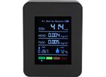 Rilevatore Portatile Della Qualità Dell'aria CO2 Tvoc Hcho Umidità Temperatura 5 In 1 Misuratore Multifunzionale Della Qualità Dell'aria Interna Nero
