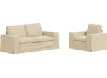 Vidaxl Divano 2 Posti Crema 182 X 80 X 82 Cm Tessuto
