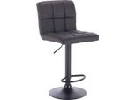 Sgabello Da Bar Happyment Derla – Ergonomico – Antracite – Sgabello Da Bar – Sedia Da Cucina – Sedia Da Bar Con Schienale Alto – Regolabile In Altezza – Pelle Finta – 1 Pezzo