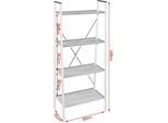 Libreria Bolt Edge – Design Industriale – Marrone Scuro – 4 Ripiani – Scaffale Aperto – Soggiorno, Ufficio E Studio – 60×35×148 Cm