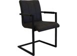Sedie Da Sala Da Pranzo – Nero – Microfibra – Gambe In Metallo – Stile Industriale – Altezza Seduta 46 Cm – Sedia Singola – 1 Pezzo