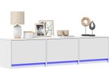 Vidaxl Mobile Tv Con Led Bianco 165 X 34 X 40 Cm Materiale Ligneo