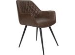 Sedia Da Pranzo Bolt Edge – Pelle Finta Taupe – Gambe In Metallo – Sedia Moderna – Sedia Da Soggiorno – Sedia Da Cucina – Altezza Seduta 49 Cm – 1 Pezzo