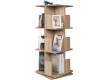 Libreria Girevole Bolt Edge – Moderna – Rovere – Legno – 3 Ripiani – 39X39X97 Cm