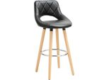 Sgabello Da Bar Happyment Modern Hilton – Industrial – Verde Oliva – 1 Pezzo – Con Schienale – Sgabello Da Bar In Ecopelle E Legno Massello – Sedia Da Cucina E Sedia Da Bar