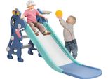 Scivolo Per Bambini 3 In 1 – Con Canestro Da Basket – Regolabile – Attrezzatura Da Gioco – Scivolo Separato – Per Interni Ed Esterni – Blu