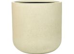 Vivanno Vaso Da Fiori In Fibra Di Vetro Chico Rotondo, Color Crema Vesuvio Opaco - 40X40 Cm
