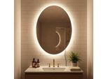 Specchio Da Bagno Ovale Costway, Specchio Con Illuminazione, Specchio Da Parete Con Antiappannamento, 3 Colori Di Luce Dimmerabili E Funzione Di Memoria, Bagno 70 X 50 X 3 Cm