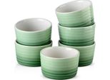 Set Di Ciotole Decorate – 6 Pezzi – Verde – Ceramica – Piatti Piani E Piatti Da Colazione – Servizi Da Tavola