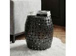 Wohnling Tavolino Rotondo Da 40 Cm In Alluminio Nero – Tavolino Da Salotto In Alluminio – Tavolino Da Salotto Piccolo In Metallo – Tavolino Decorativo Da Salotto Fatto A Mano