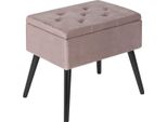 Panca Happyment Deca – Con Funzione Contenitore – Panca Contenitore – Pouf Con Coperchio – Rosa – 50×35×45 Cm