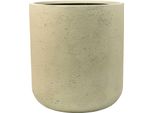Vivanno Vaso Da Fiori In Fibra Di Vetro Chico Rotondo, Color Crema Vesuvio Opaco - 45X50 Cm