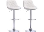 Sgabello Da Bar Di Design – Bianco – Ergonomico – Con Schienale – Regolabile In Altezza – Set Da 2