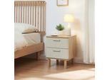 Comodino "Ferrersp"" Con 2 Cassetti 50 X 40 X 40 Cm Effetto Rovere / Colore Sabbia"