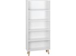 Libreria Bolt Edge Industrial – Bianca – Su Piedini – 4 Ripiani – Legno/Mdf – Moderna E Pratica