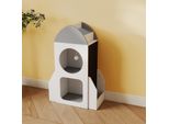 Costway 2 In 1 Libreria Per Bambini A Forma Di Razzo, Scaffale Per Bambini A 3 Ripiani E Tiragraffi Con Lavagna, 2 Scomparti, Ripiano E Pallina, Scaffale Per Giocattoli In Legno