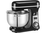 Happyment 6L Impastatrice – Frullatore Da Cucina E Impastatrice – 1200 W – Ciotola In Acciaio Inossidabile – 6 Velocità – Con Gancio Impastatore, Frusta E Dispositivo Di Protezione – Nero/Grigio Opaco