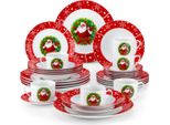 Servizio Da Tavola Kerst – 30 Pezzi – 6 Persone – Ceramica – Piatti Piani E Piatti Da Colazione