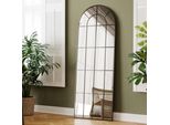 Specchio Curvo A Figura Intera Con Cornice Decorativa Nera Per Camera Da Letto O Ingresso, 24''X65'', Nero, 60 Cm, 165 Cm