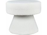 Sgabello Casa Padrino Bianco Ø 52 X H. 46 Cm - Sgabello Rotondo Per Soggiorno