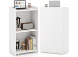 Costway Leggio, Pulpito Con Rotelle, 2 Ripiani, Tavolo Alto, Supporto Per Podio Per Aule Scolastiche, Chiese, Seminari, 57,5 X 37 X 105 Cm (Bianco)