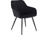 Sedia Happyment Spectral - Sedie Da Pranzo - Velluto Nero - Gambe In Metallo Nero - 1 Pezzo - Altezza Seduta 47 Cm - Deluxe