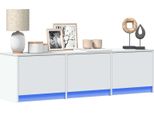 Vidaxl Mobile Tv Con Led Bianco 140 X 34 X 40 Cm Materiale Ligneo