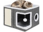 Izrielar Cuccia Per Gatti Cuccia A 2 Livelli, Pieghevole, Morbida Cuccia Con Cuscino Per Gatti