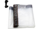 Izrielar Telo Trasparente Con Occhielli, Telo Di Copertura Impermeabile In Pe, Resistente Alle Intemperie E Ai Raggi Uv Per Giardino, Balcone, Terrazza, Serra E Gazebo, 3 × 3 M