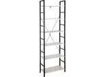 Libreria Happyment Zerry – Industriale – 6 Ripiani – Bianco/Nero – Libreria – Soggiorno, Camera Da Letto E Camera Dei Bambini – Legno/Metallo – 60X28X180 Cm