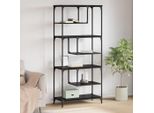 Maison Exclusive - Libreria Effetto Rovere Nero 81 X 36 X 176 Cm Materiale Ligneo