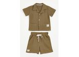 Bonito | Set Per Bambino - Camicia A Maniche Corte + Pantaloncini - Taglia 116 - Leggero + Traspirante + Estivo