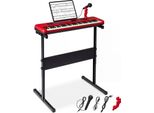 Costway 61 Tasti Tastiera Per Bambini, Pianoforte Per Bambini Con Supporto Regolabile, Microfono, Leggio, Suoni, Demo E Ritmi, Per Bambini Dai 3 Anni In Su Rosso
